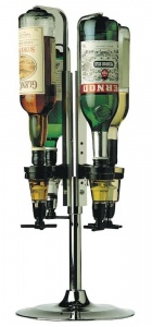 Rotating 4 Bottle Optic Spirit dispenser Stand UK delivery